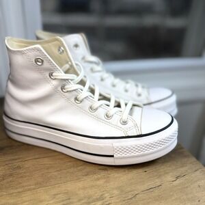 Converse Chuck Taylor All Star Hi White Leather Women 9 EU 40 Sneakers 561676C